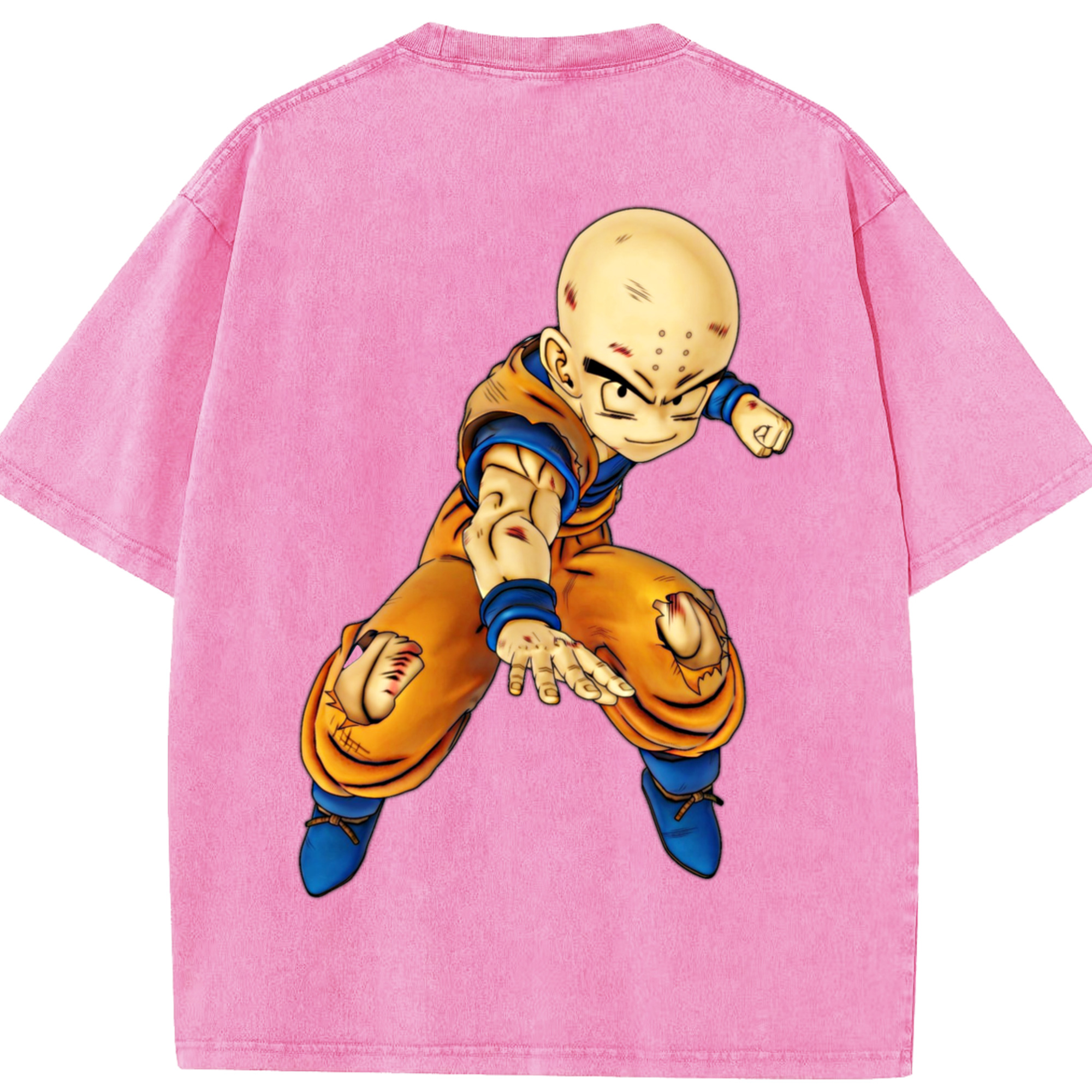 （画像用） ドラゴンボール クリリン DRAGON BALL krillin 綿100% ヴィンテージ風 半袖Tシャツ（背面プリント）